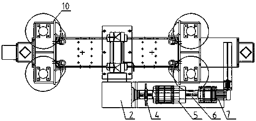 Whole machine driving device of bridge type scraper reclaimer