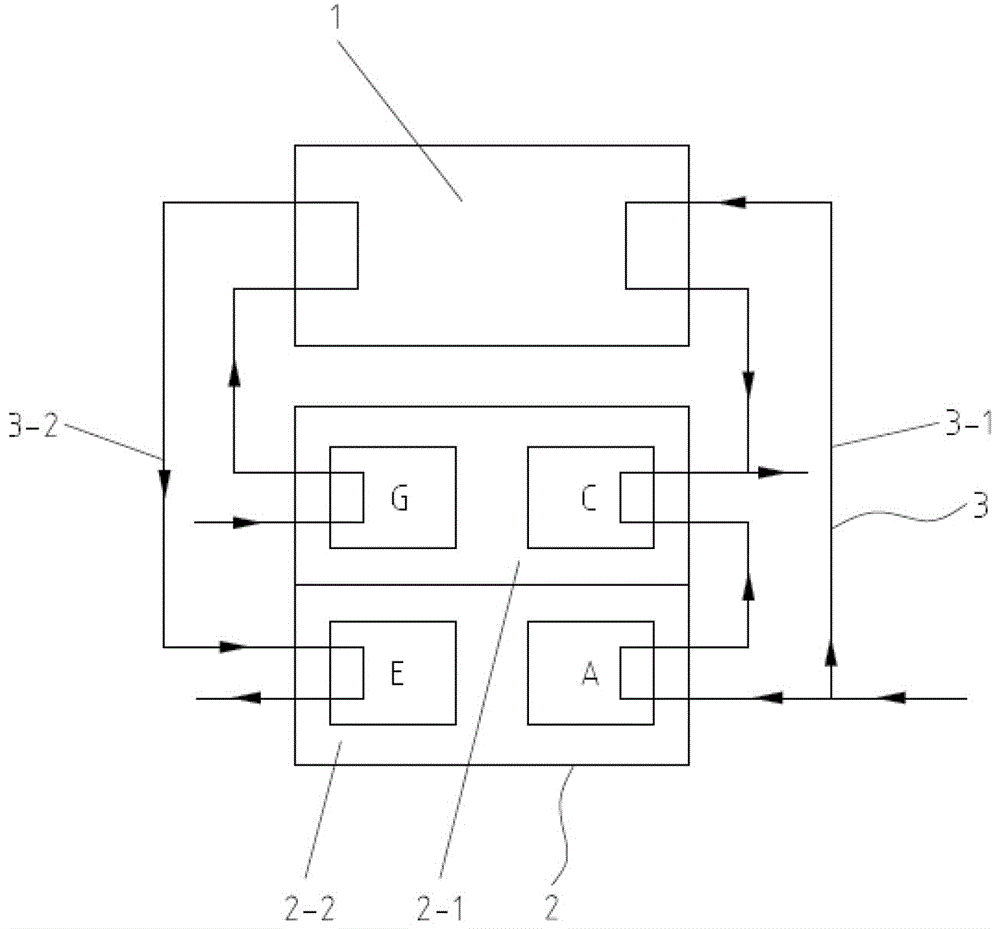 Split absorbing-type heat exchange unit and heat exchange method thereof