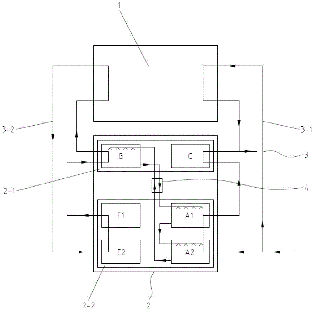 Split absorbing-type heat exchange unit and heat exchange method thereof