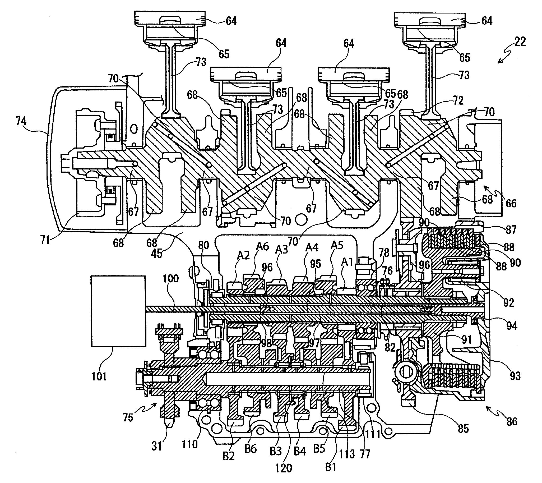 Transmission of motorcycle