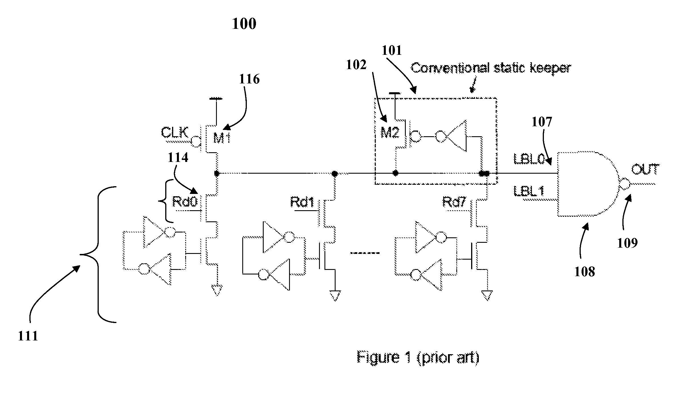 Compensation for leakage current variation by the utilization of an automatic self-adaptive keeper