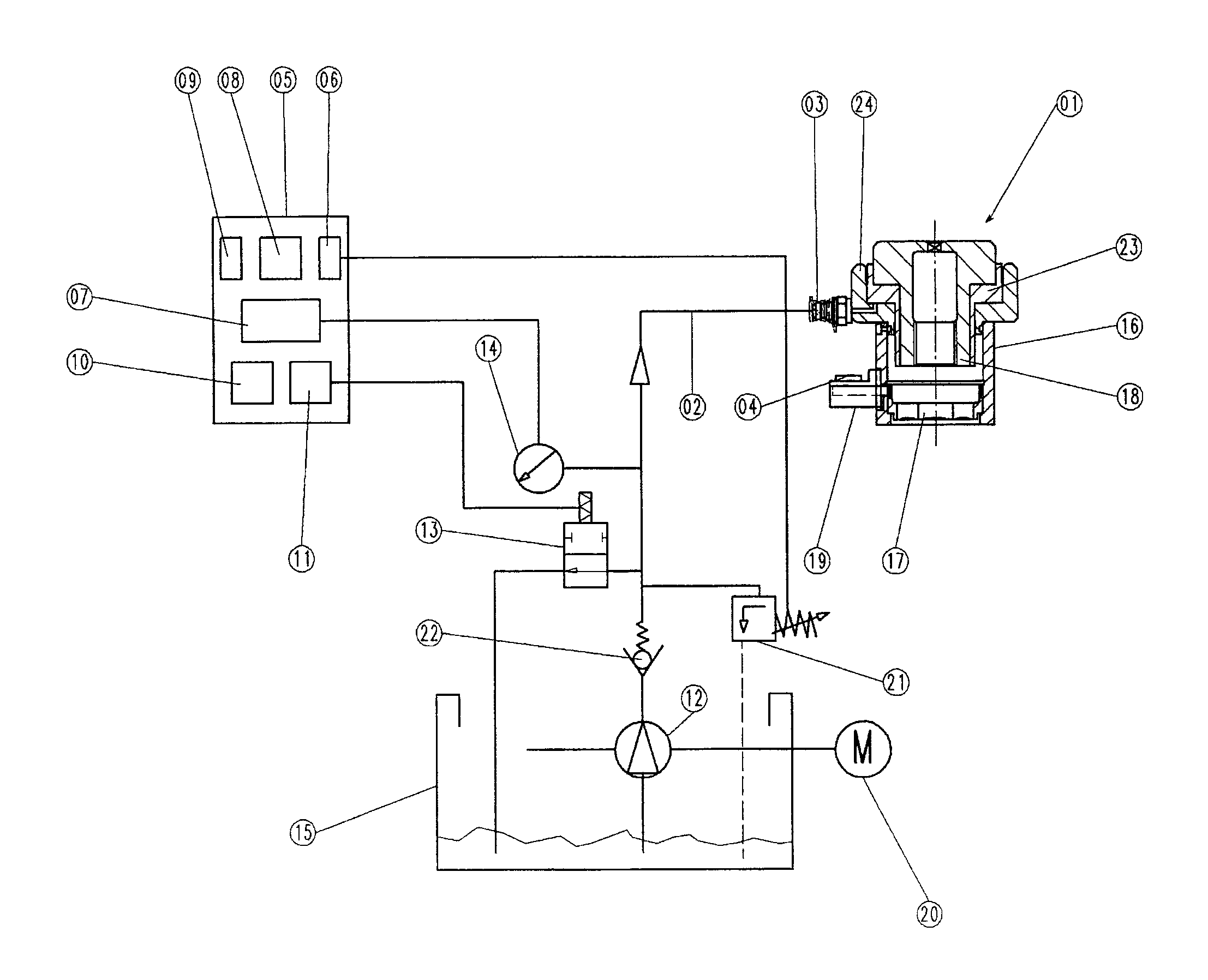 Hydraulic bolt tensioning device and method for tightening large bolts by means of a hydraulic bolt tensioning device