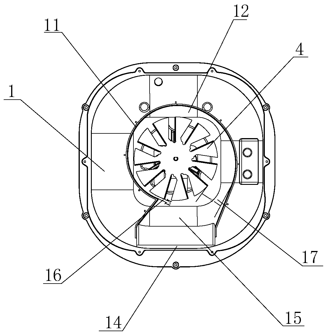 Inner shell heat dissipation air outlet system of air fryer