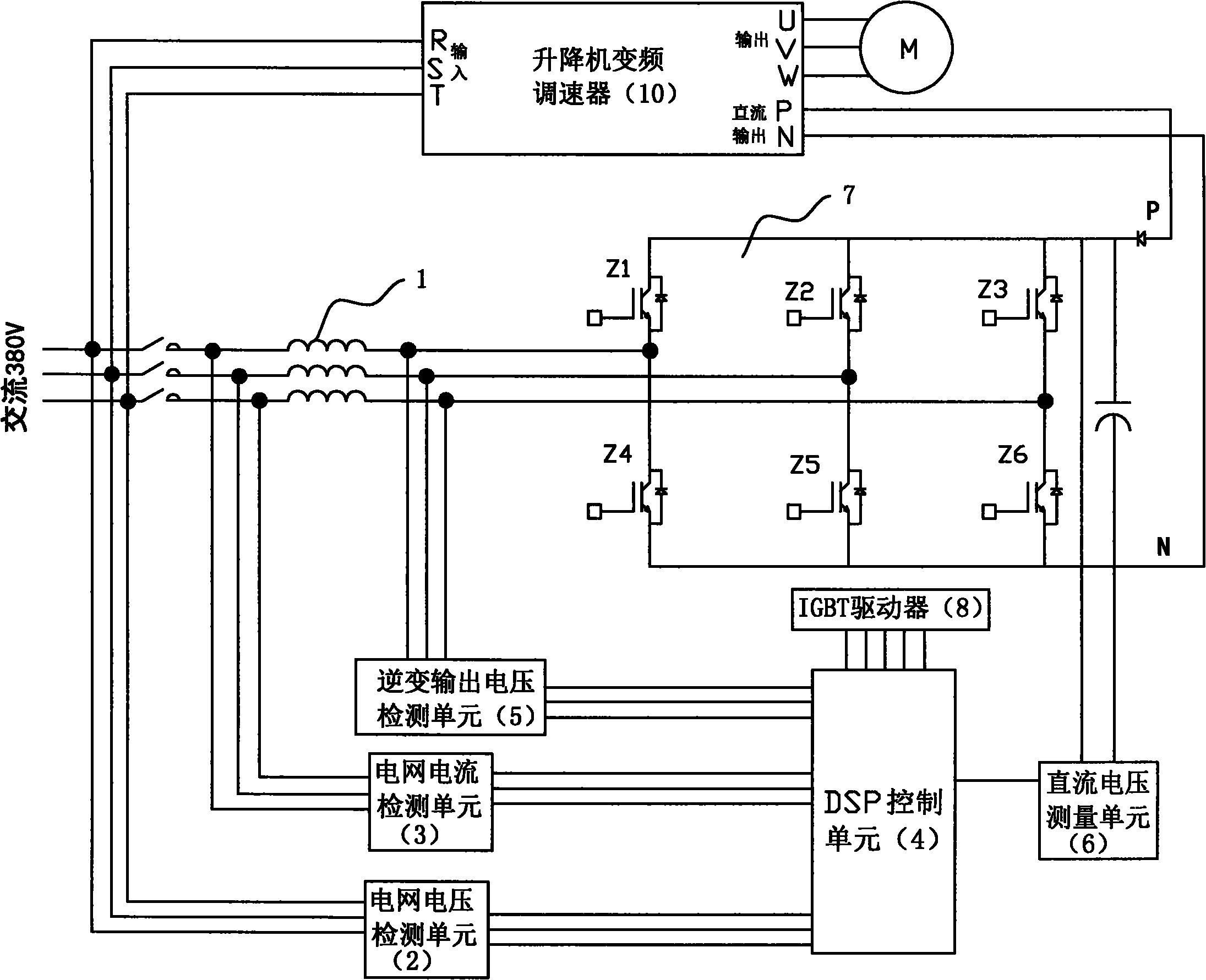 Regenerative electric energy feedback method for elevator and device thereof