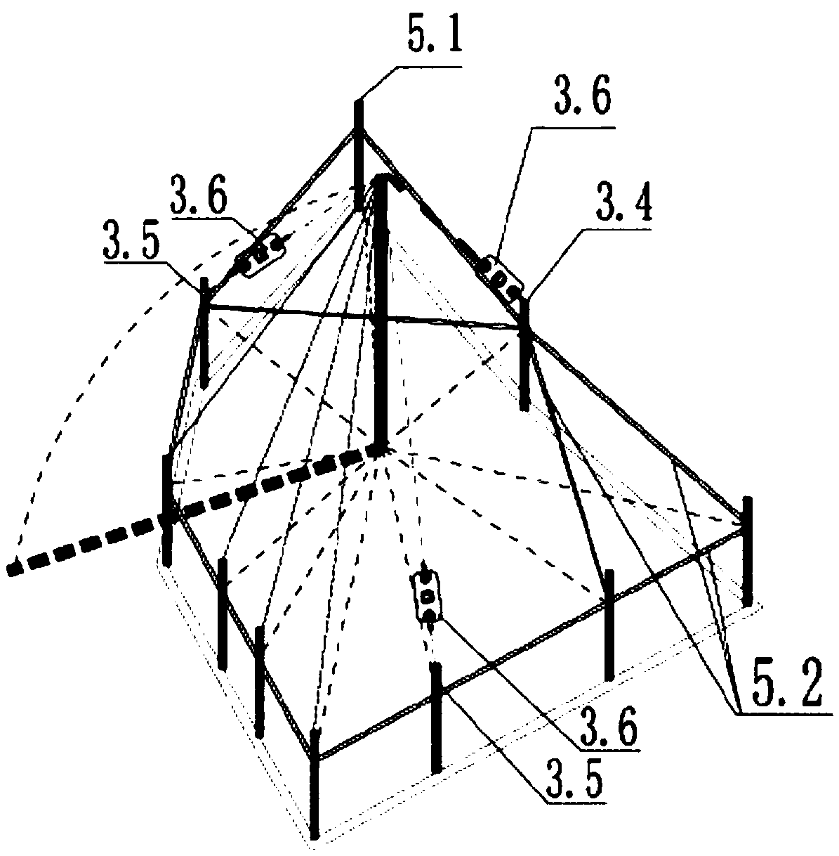 Suspended member prestressed suspension cable rotating installation tool and method thereof