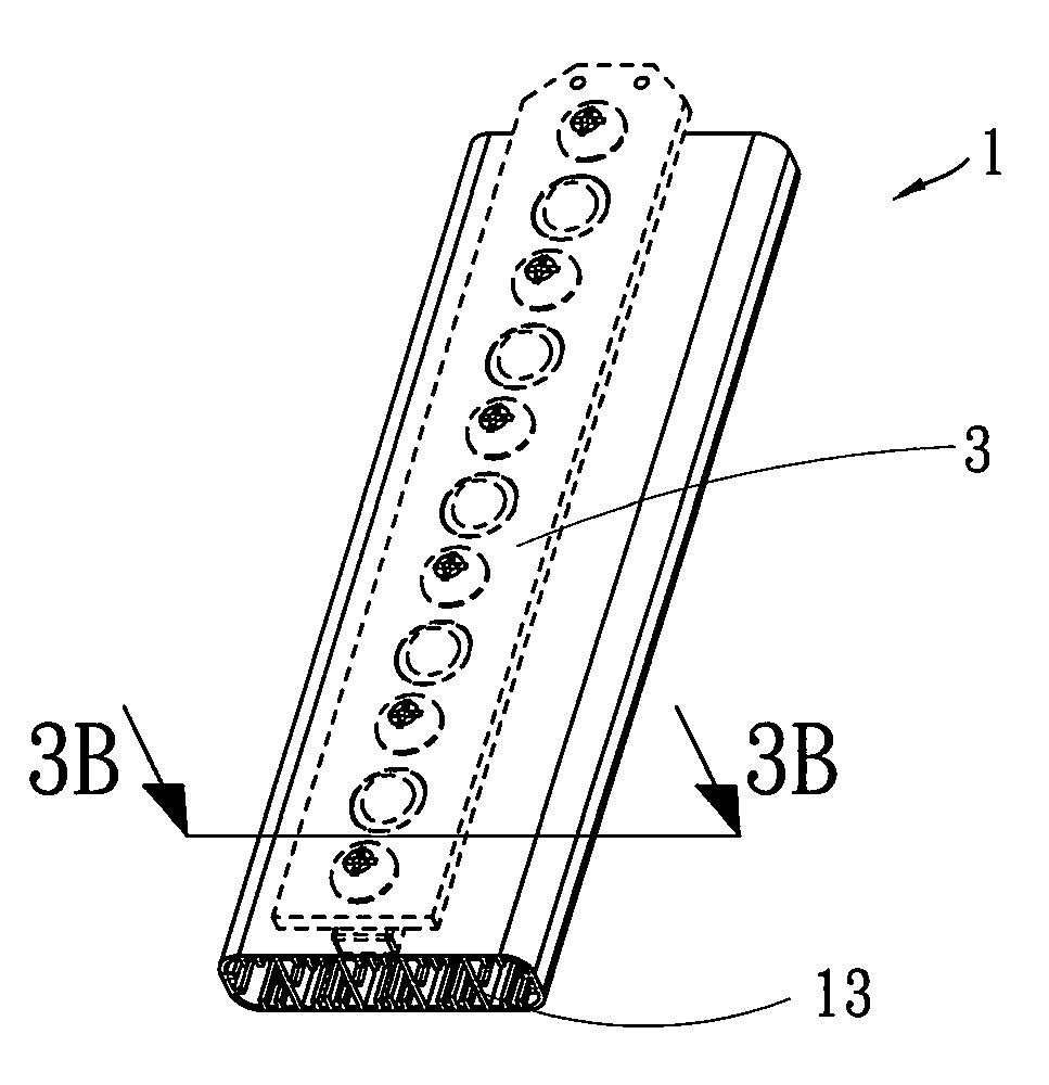 Tubular heat dispersing structure