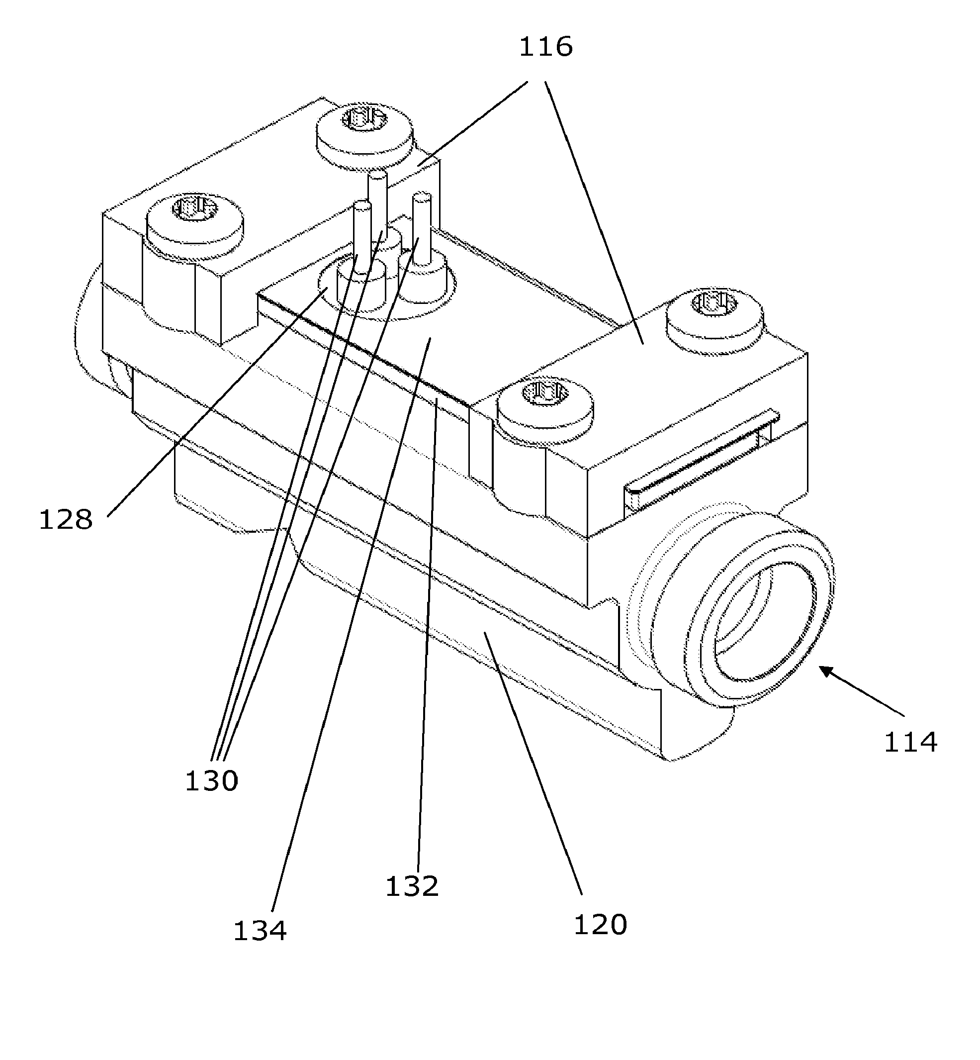 Flow meter unit with water-tight casing