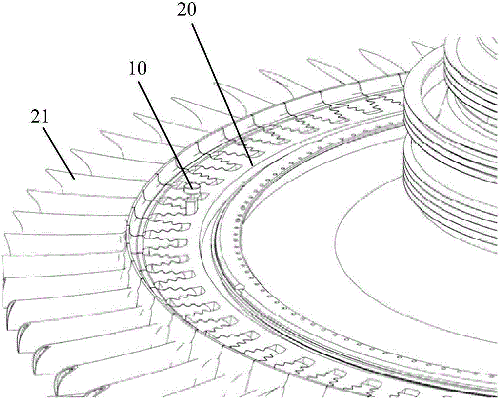 Tool and method for eliminating connection gaps of high-pressure turbine rotor blades