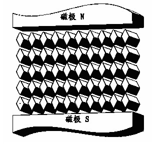 Magnetic matrix used for high silicon cold rolling prism-shaped rod type magnet separator