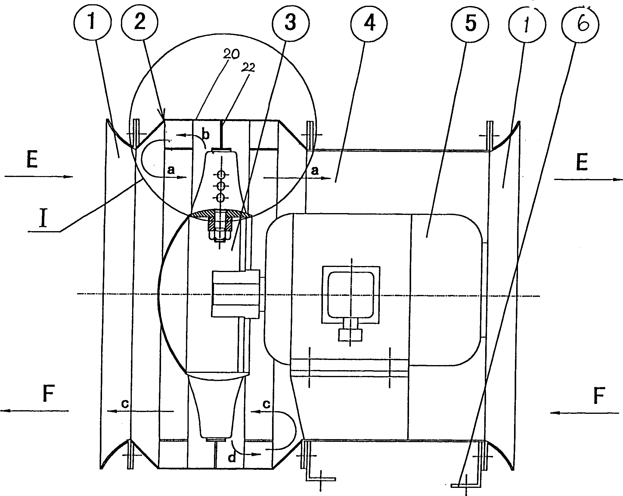 Positive- and negative-direction blowing-in and-out stilling -eliminating fan