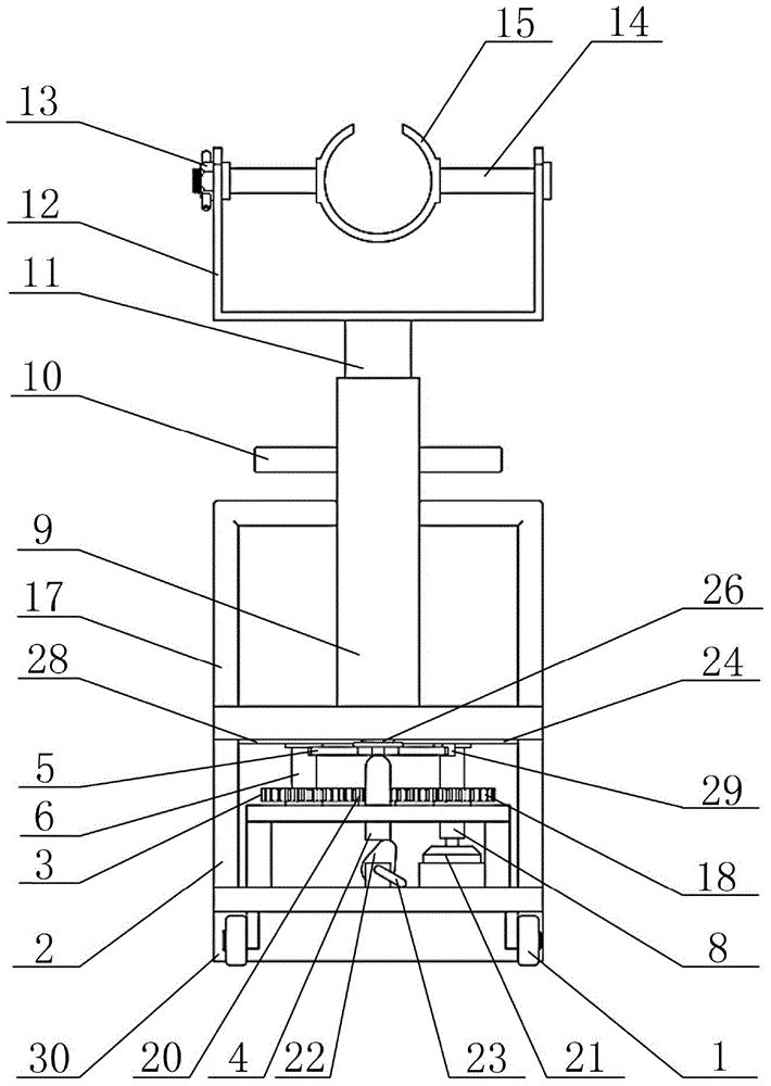 Semi-automatic fire-fighting lance carrying rack with two degrees of freedom