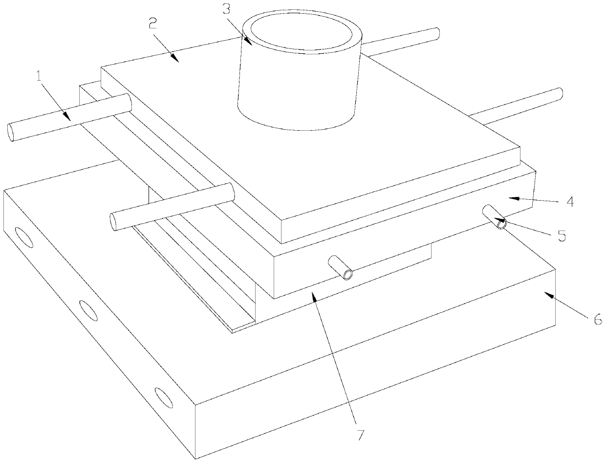 Magnesium alloy casting ladle of continuous exchange of conductor and ceramic