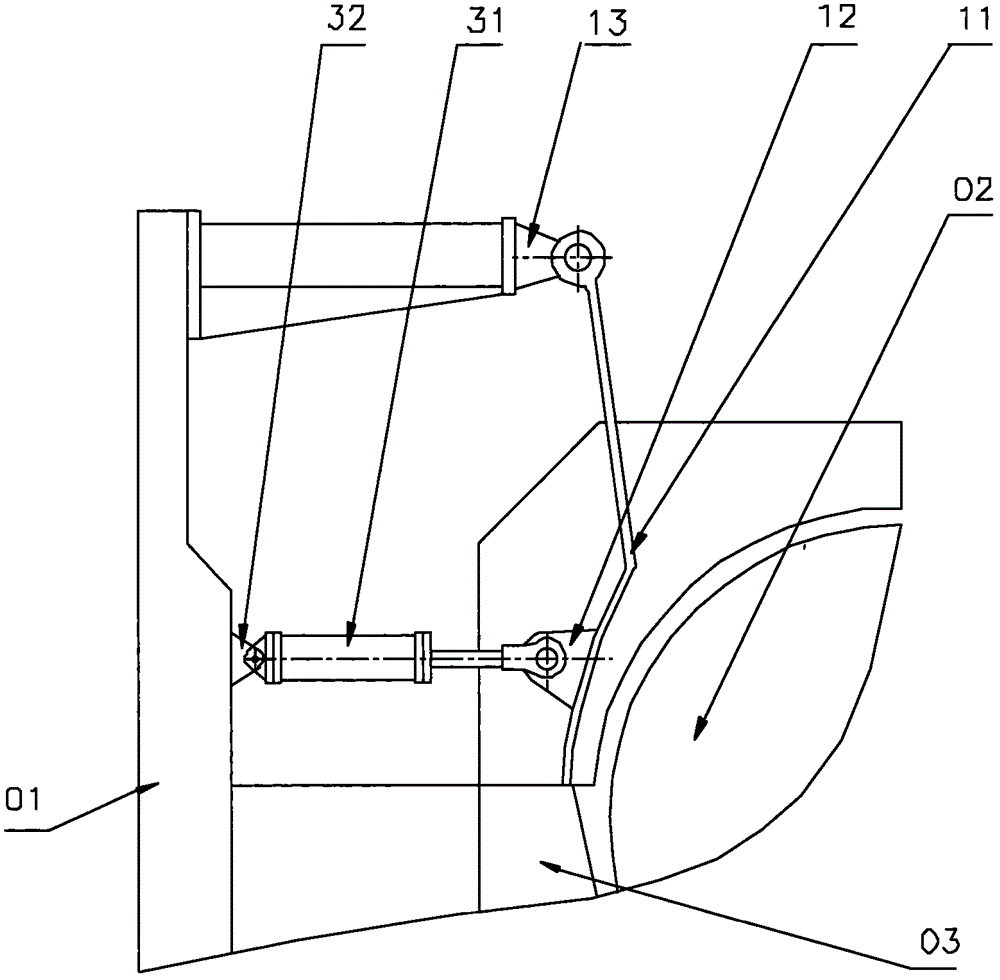 Pushing device of material crushing equipment