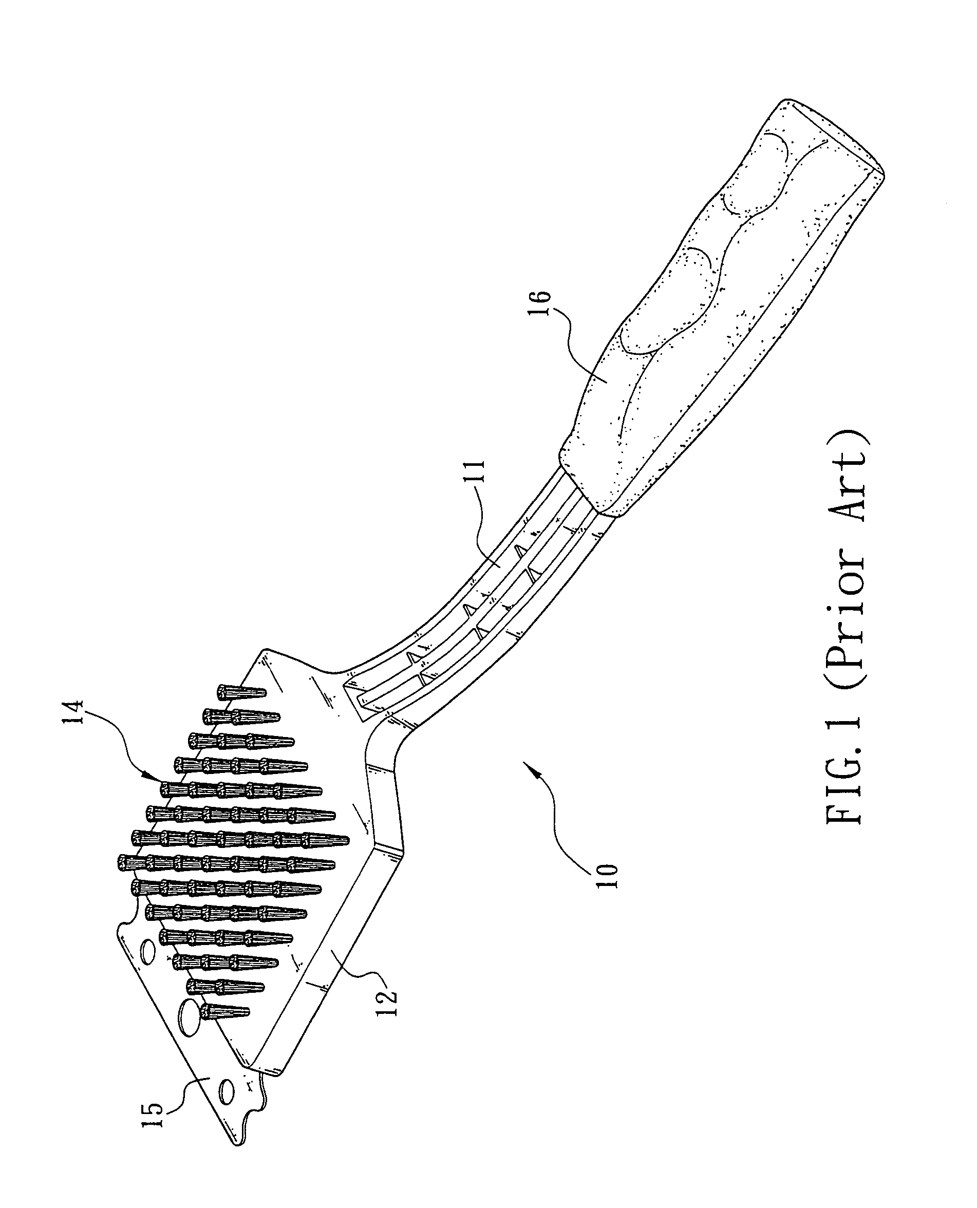 Cleaning brush structure with replaceable brush hair plate