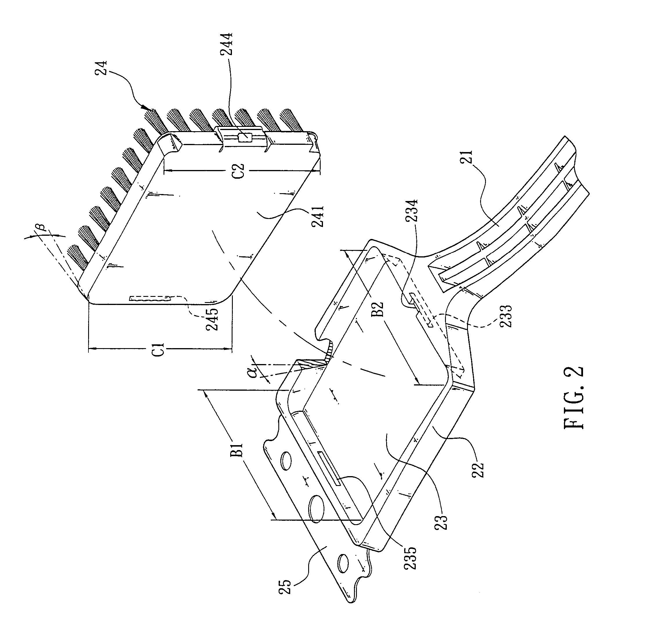 Cleaning brush structure with replaceable brush hair plate