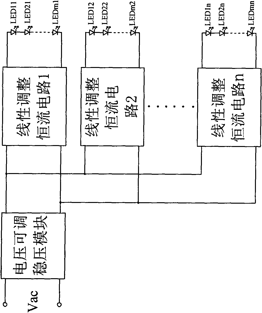 Multichannel constant-current control circuit applicable to LED driver