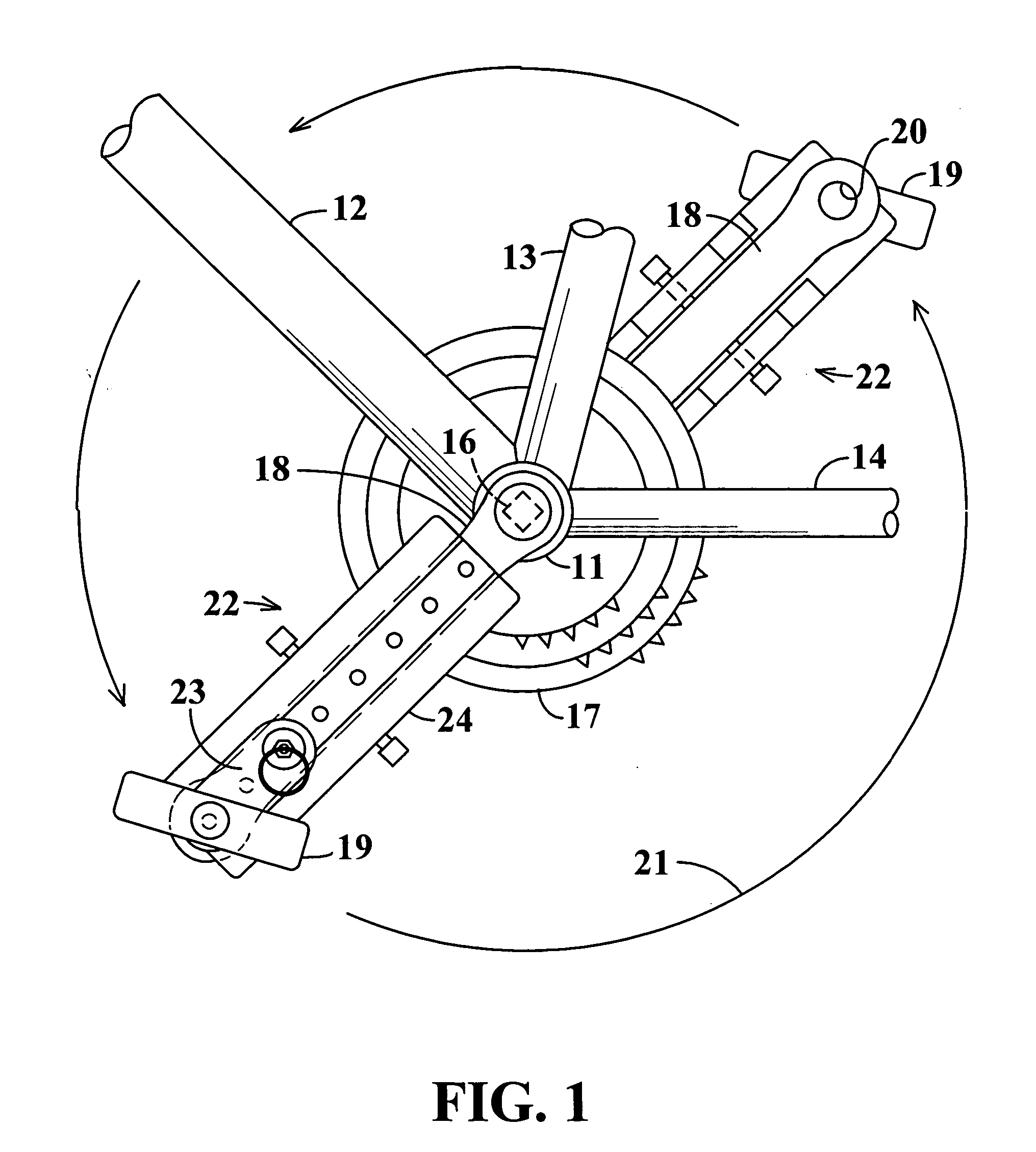 Pedal stroke adjuster for bicyles or the like