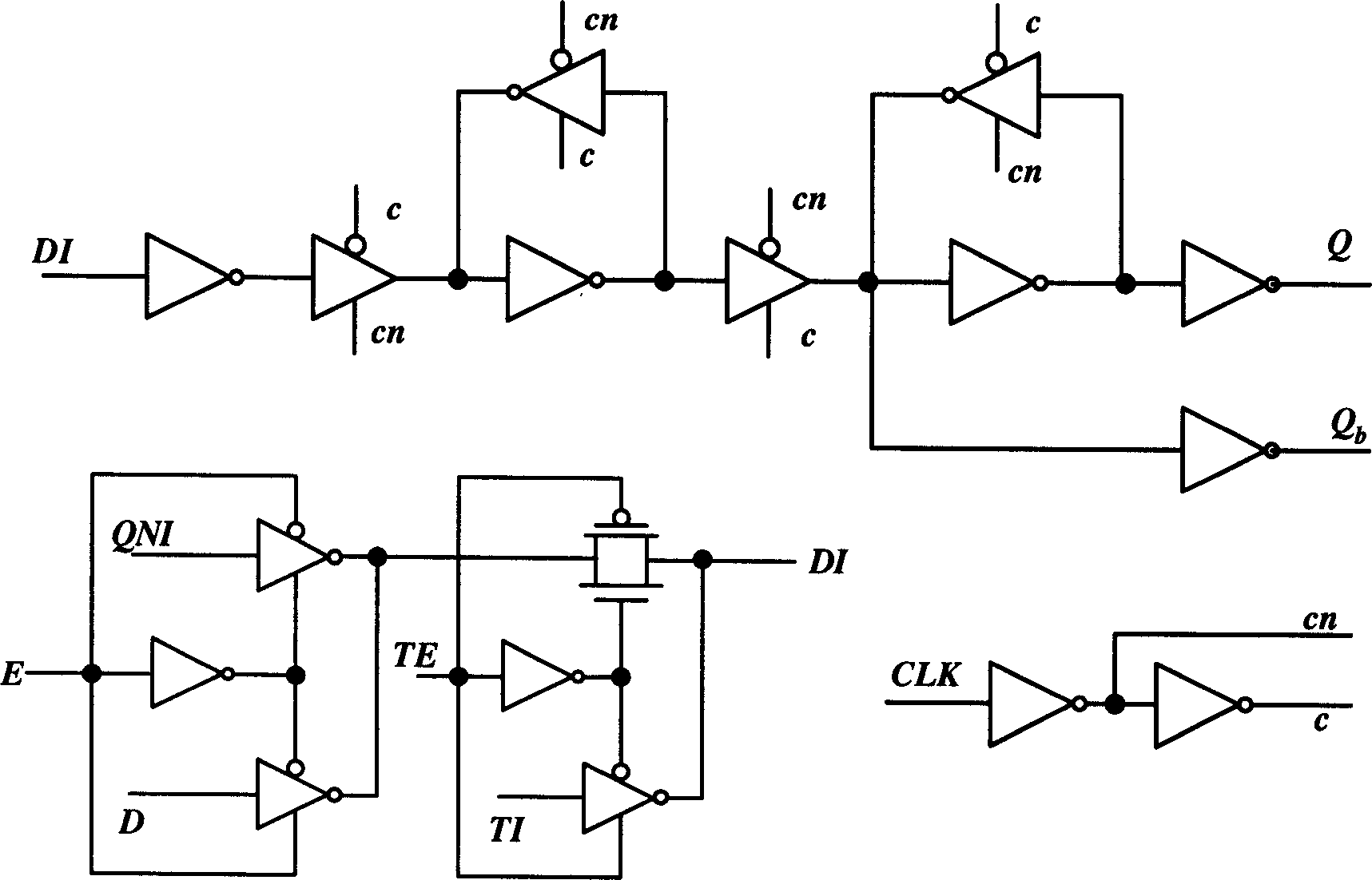 Synchronus scanning enable-condition prechargig CMOS trigger