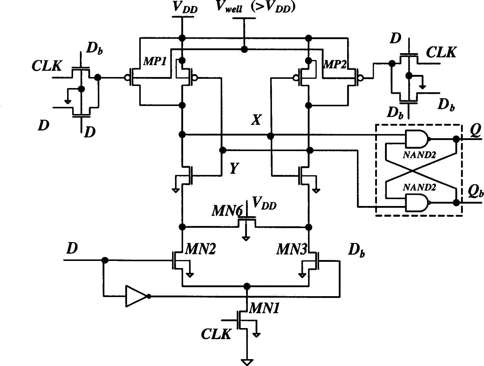 Synchronus scanning enable-condition prechargig CMOS trigger