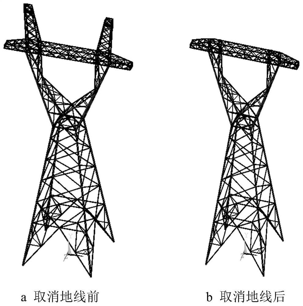 A design method of transmission line tower after canceling the ground wire