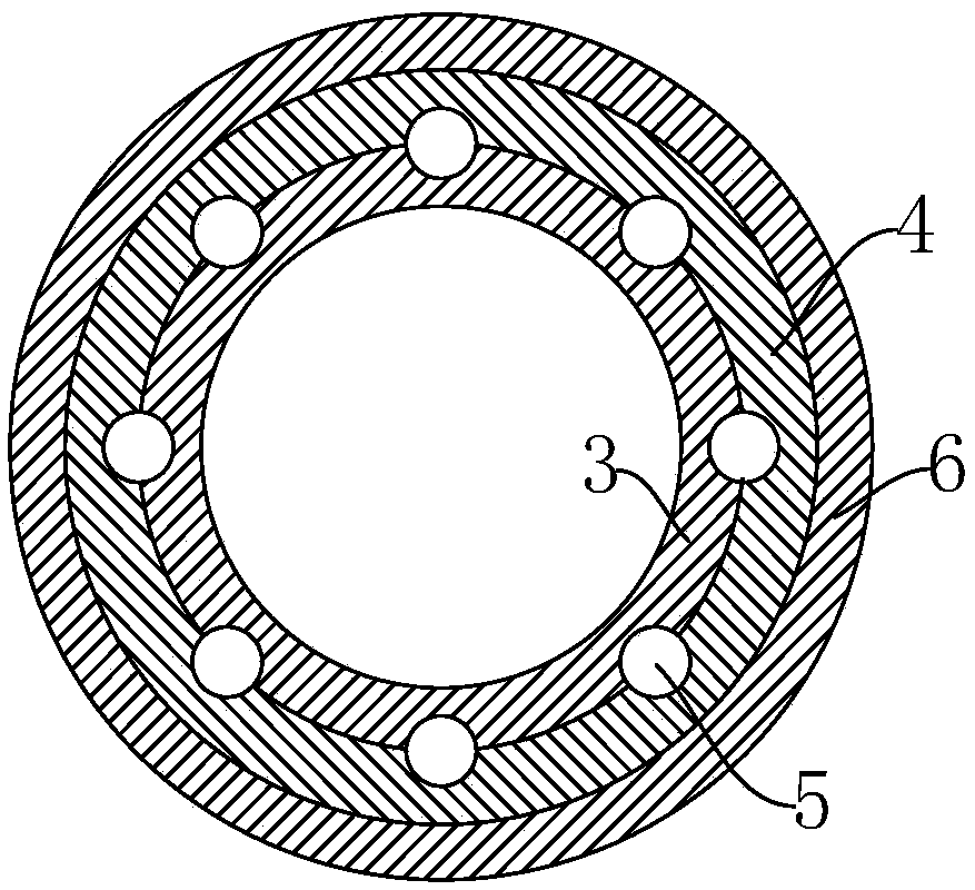 Long-distance and constant-temperature conveying pipe of fire retardant for plastic granulating