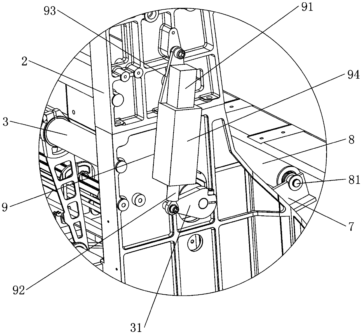 Active type upper let-off structure