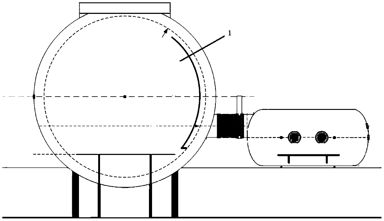 Vacuum container used for space target optical characteristic test