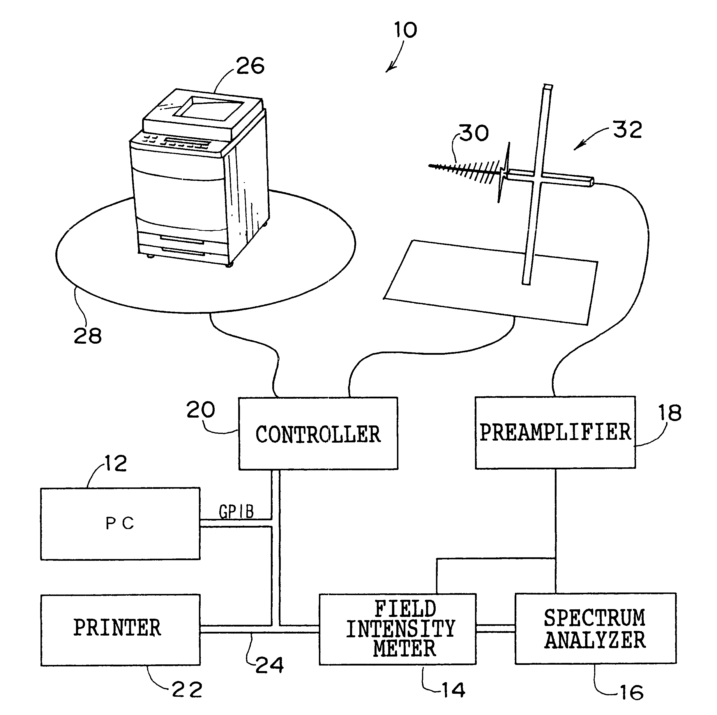 Electromagnetic noise measurement apparatus, electromagnetic noise measurement method and recording medium