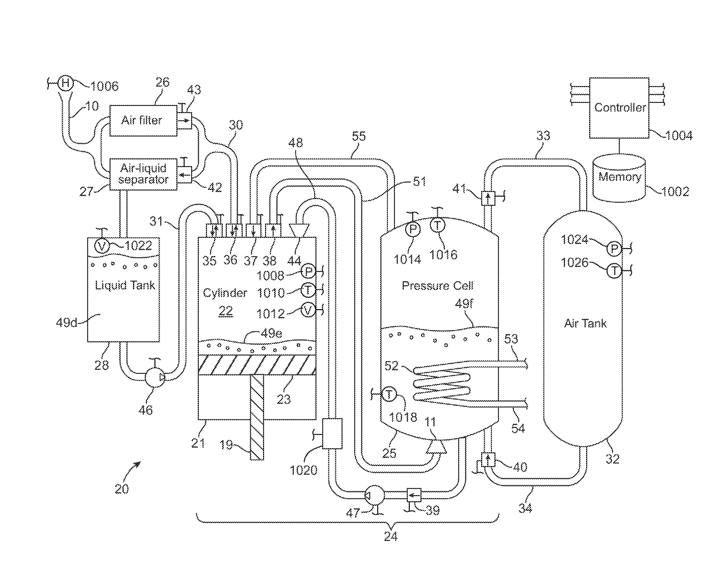 Compressed air energy storage system utilizing two-phase flow to facilitate heat exchange