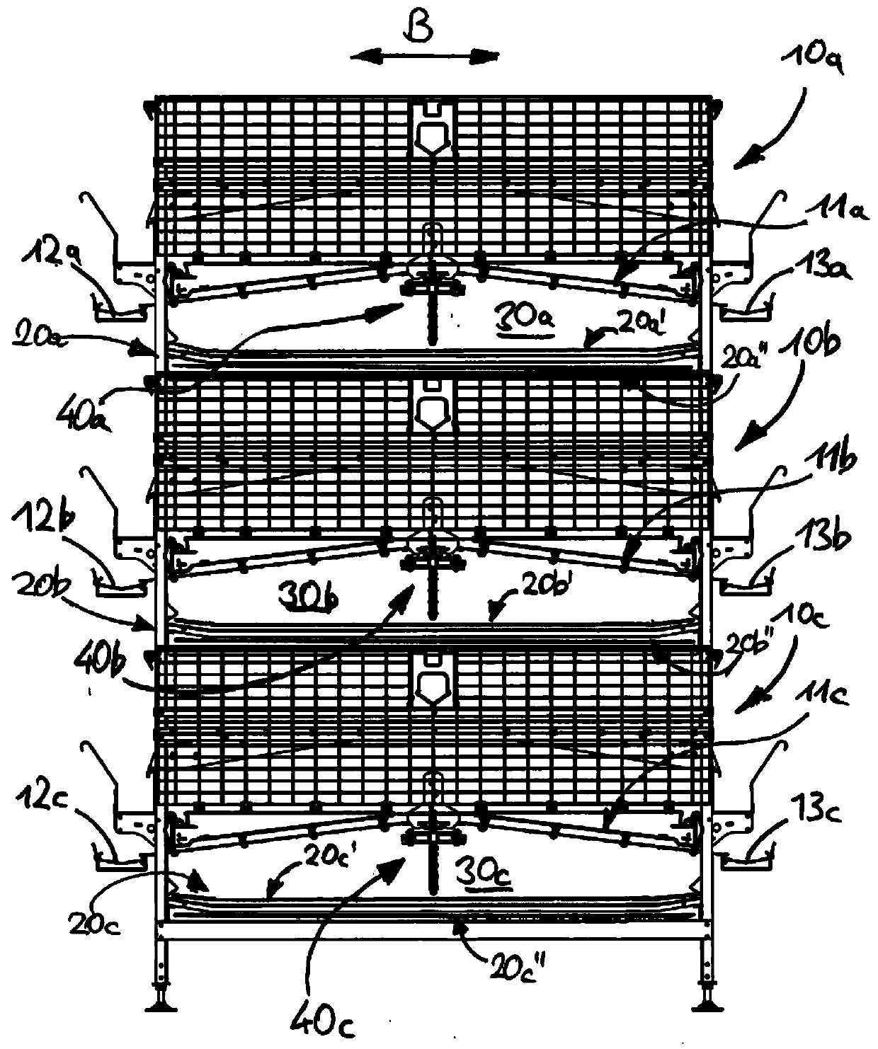 Poultry holding device with drying device