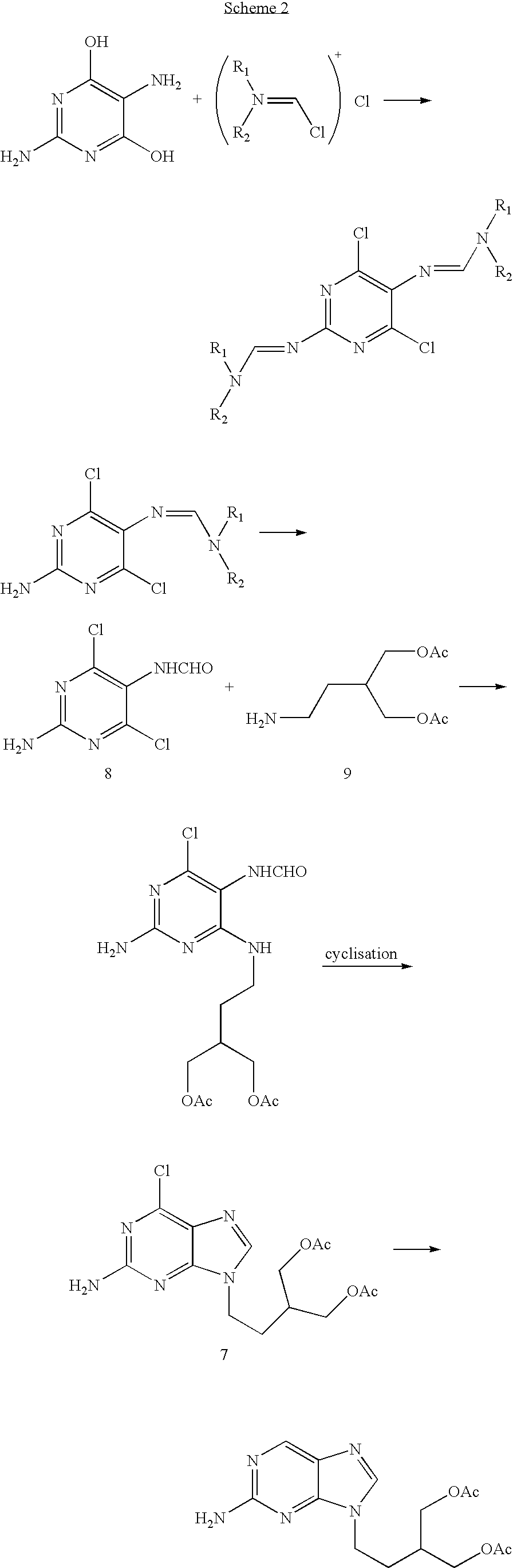 Preparation of famciclovir and other purine derivatives