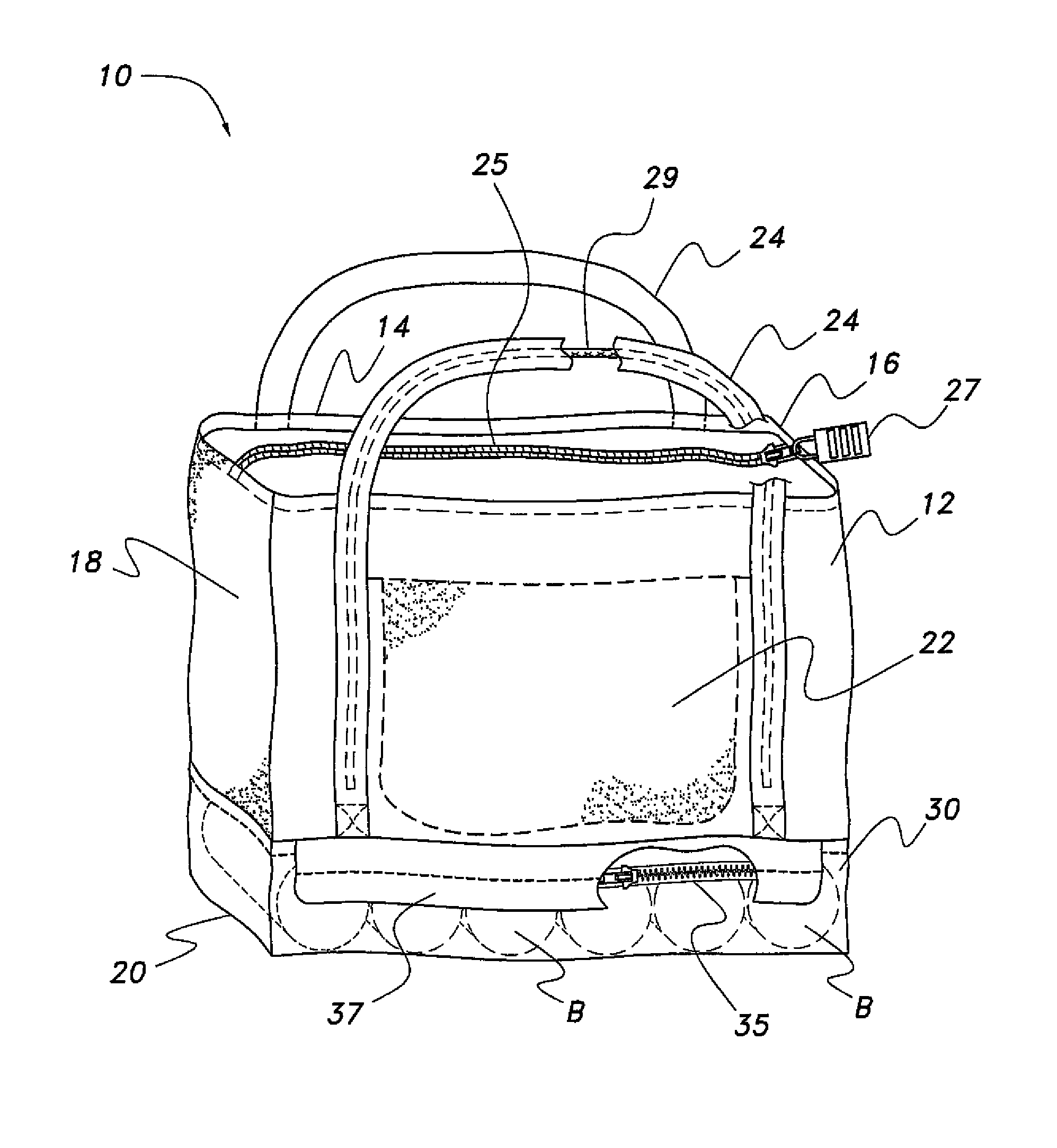 Beach/pool bag with hidden compartment