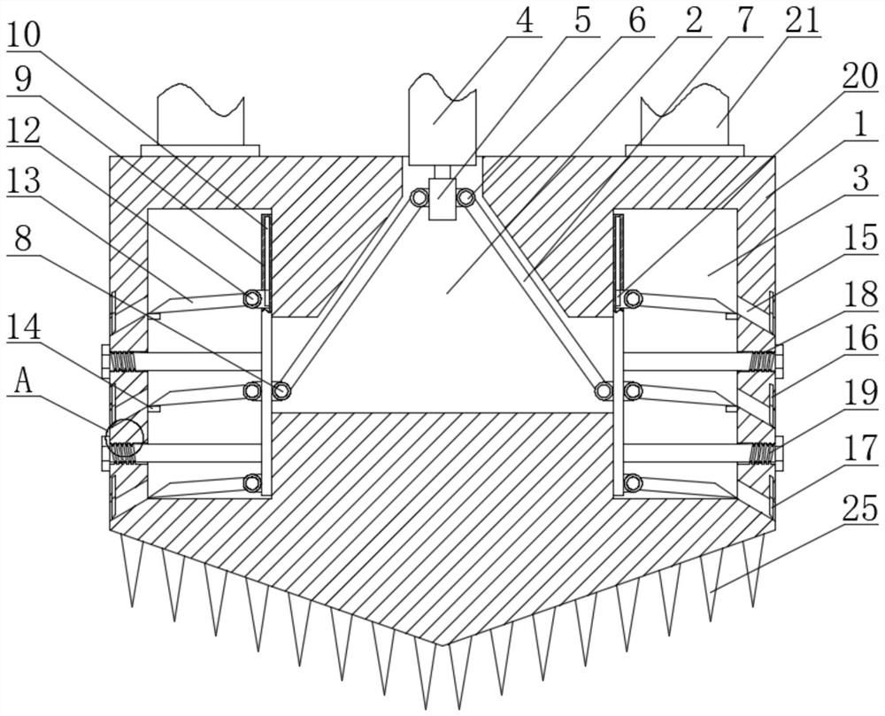 A spud shoe of a jack-up drilling platform