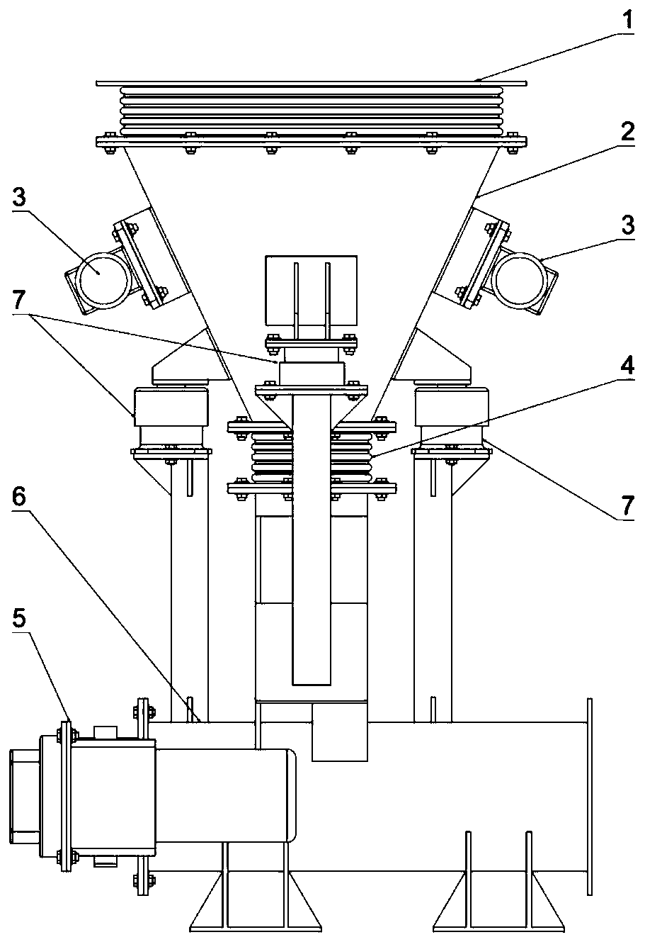 Solid scattered material discharging controlling device