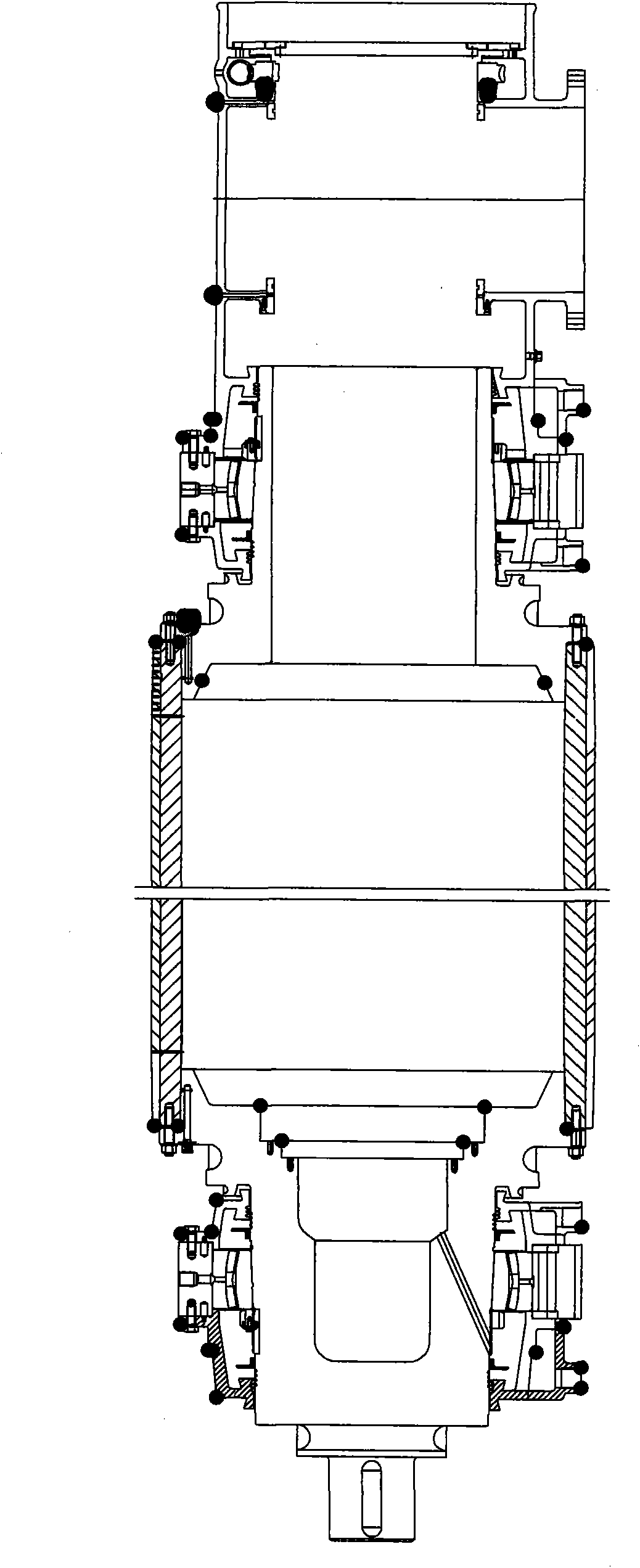 Thin oil lubrication sealing device for vacuum roller liner bearing