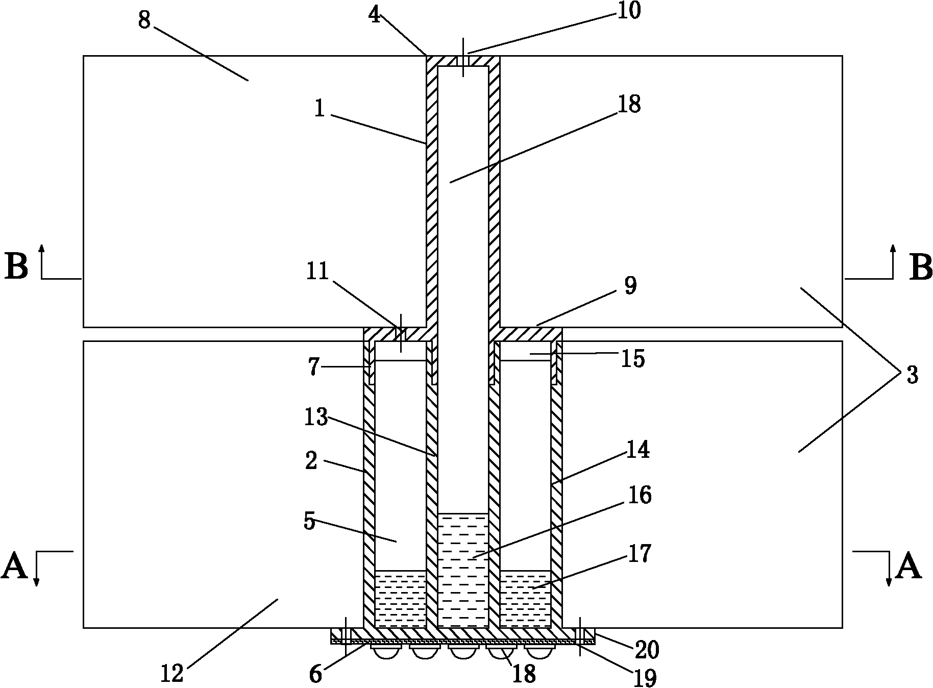 Gravity type flat heat pipe radiator for cooling LED