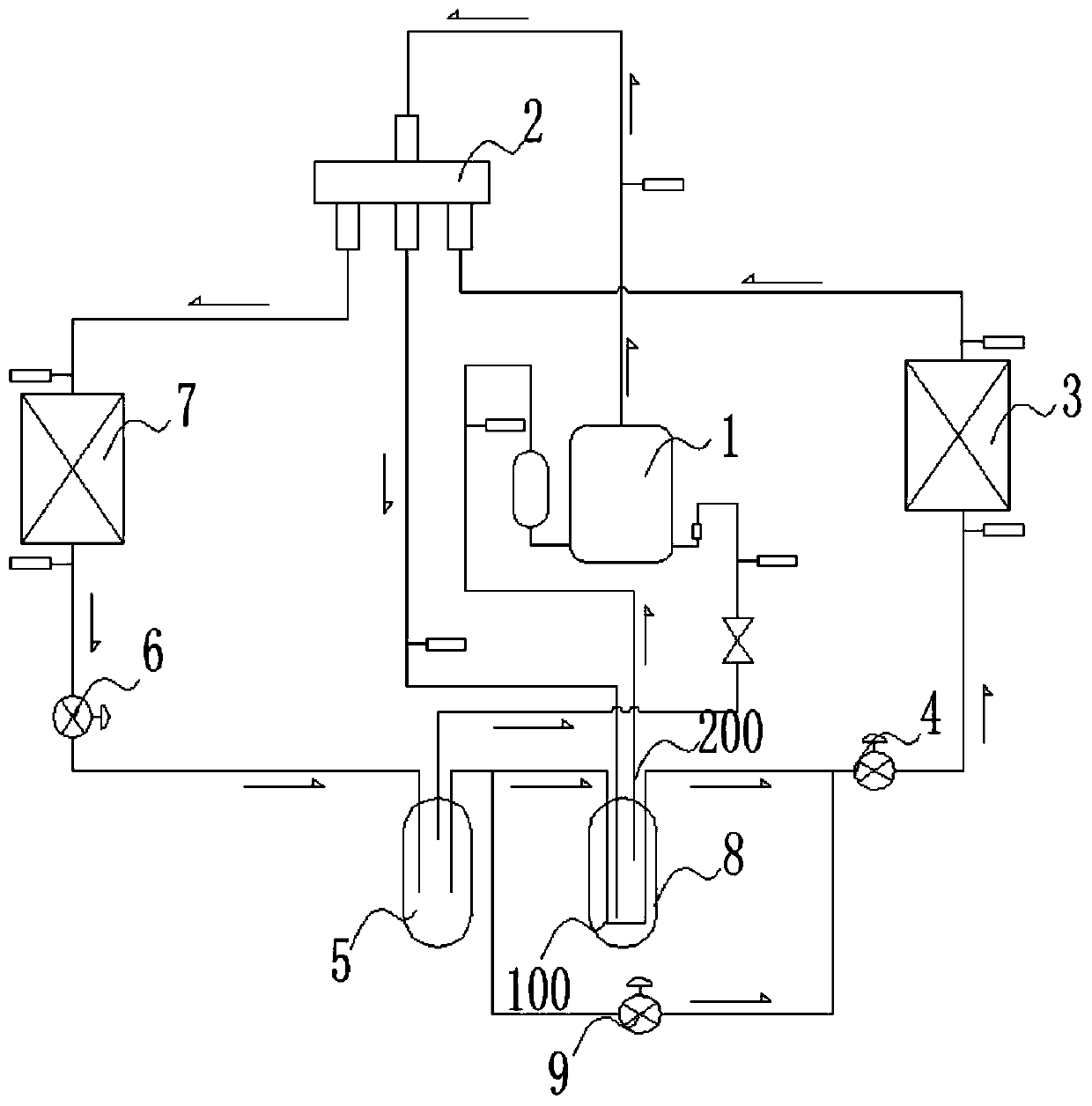 Heat pump system, gas suction overheating degree control method, and gas-liquid separator accumulated-liquid evaporation control method