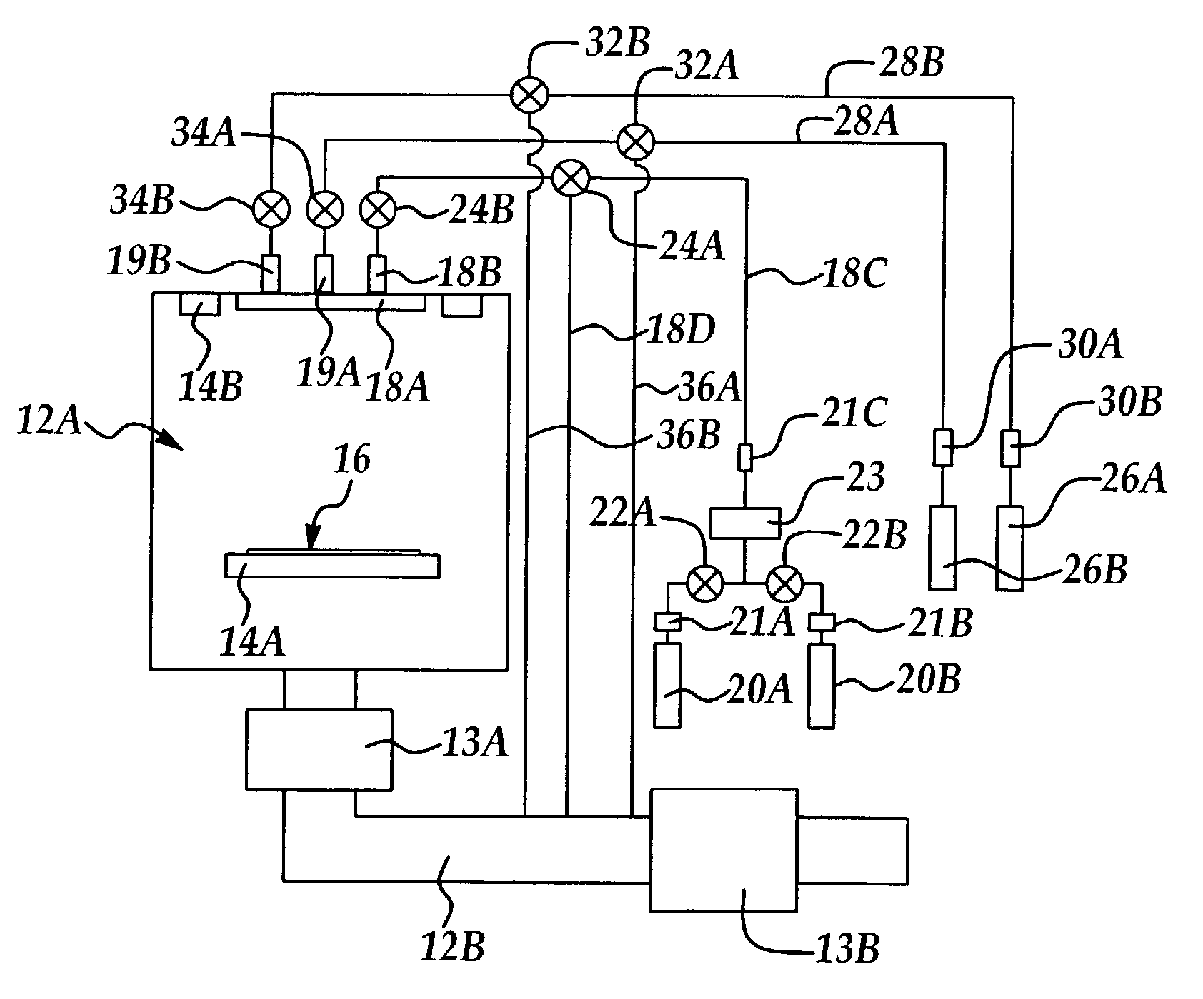 Bypass gas feed system and method to improve reactant gas flow and film deposition