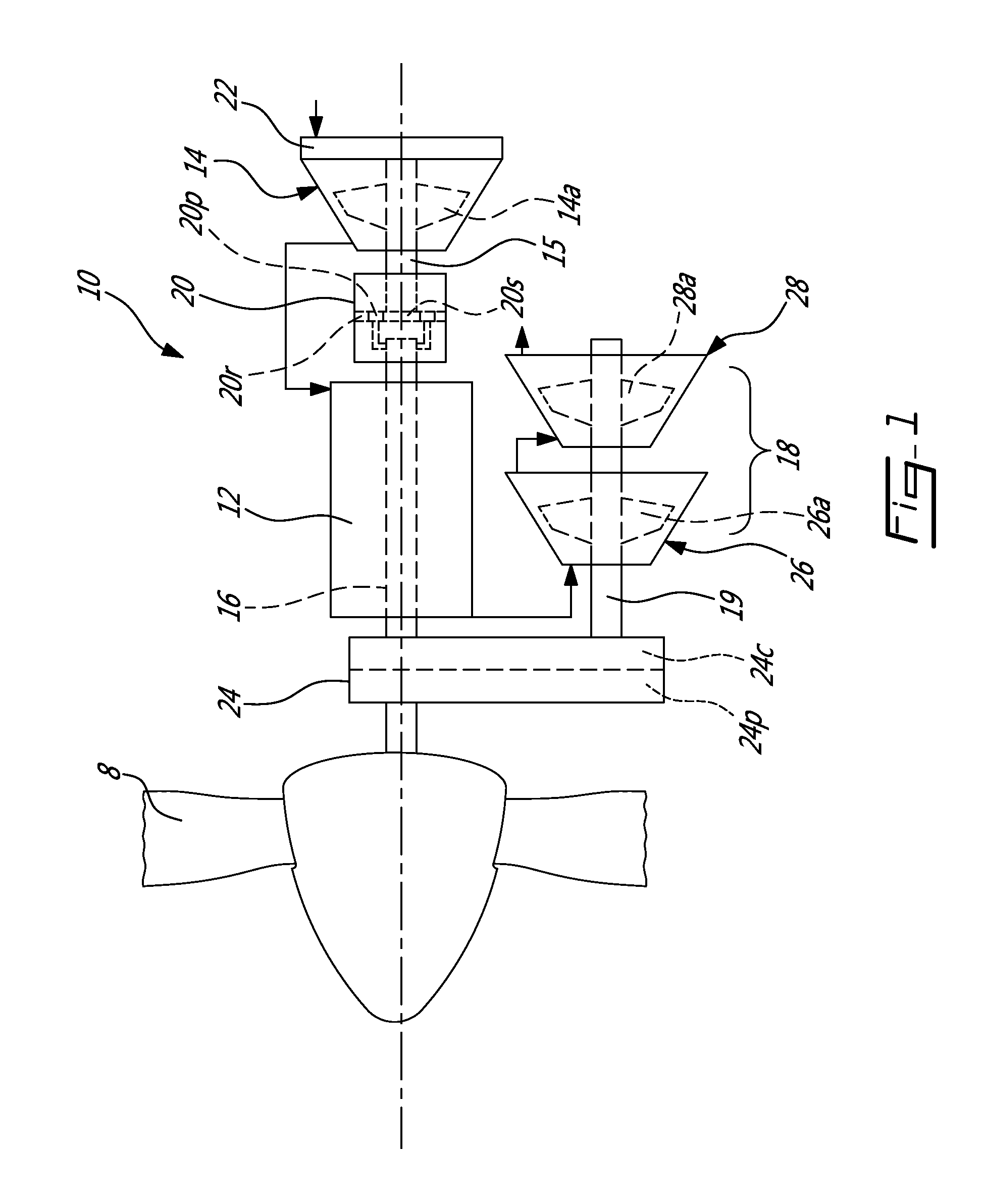 Compound engine assembly with modulated flow