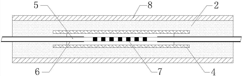 Internal temperature distribution test system of explosive melting and casting molding process