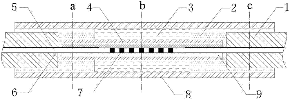 Internal temperature distribution test system of explosive melting and casting molding process