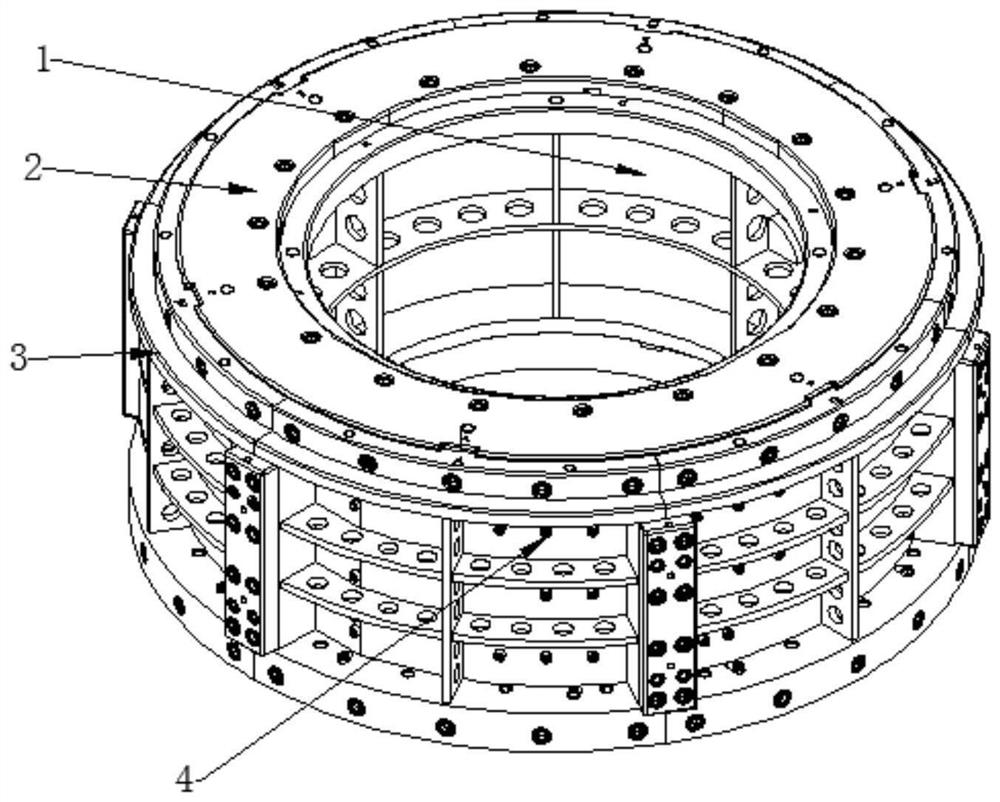 Applicable method of mold application for integral molding of satellite scanning mirror mounting frame