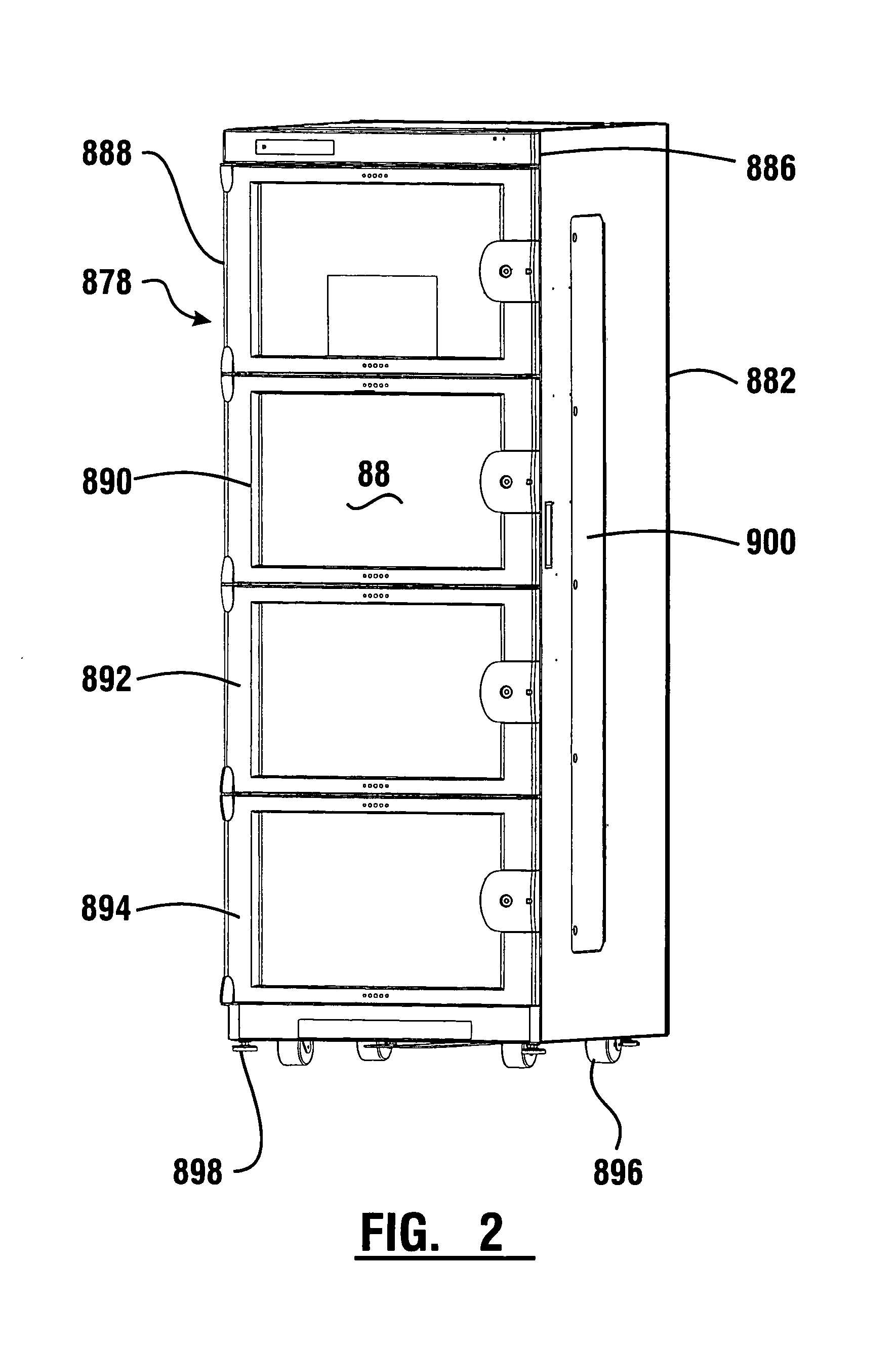 Medical item storage cabinet and method