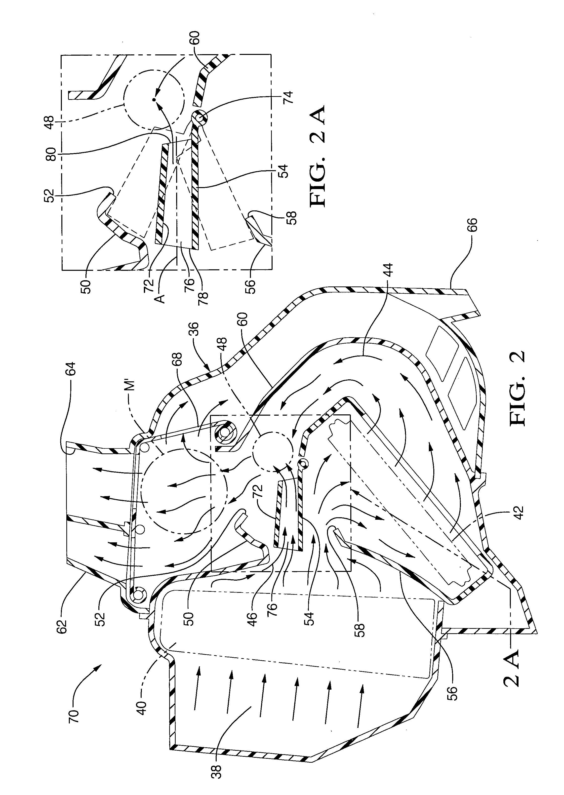 Box vane mixing element for automotive heating, ventilating and air conditioning system