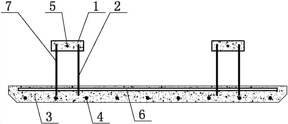 A prestressed laminated slab member