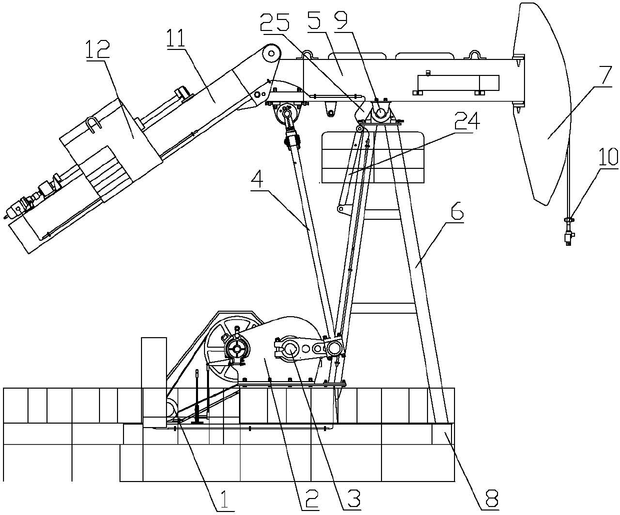 Walking beam type electric manually-balanced pumping unit