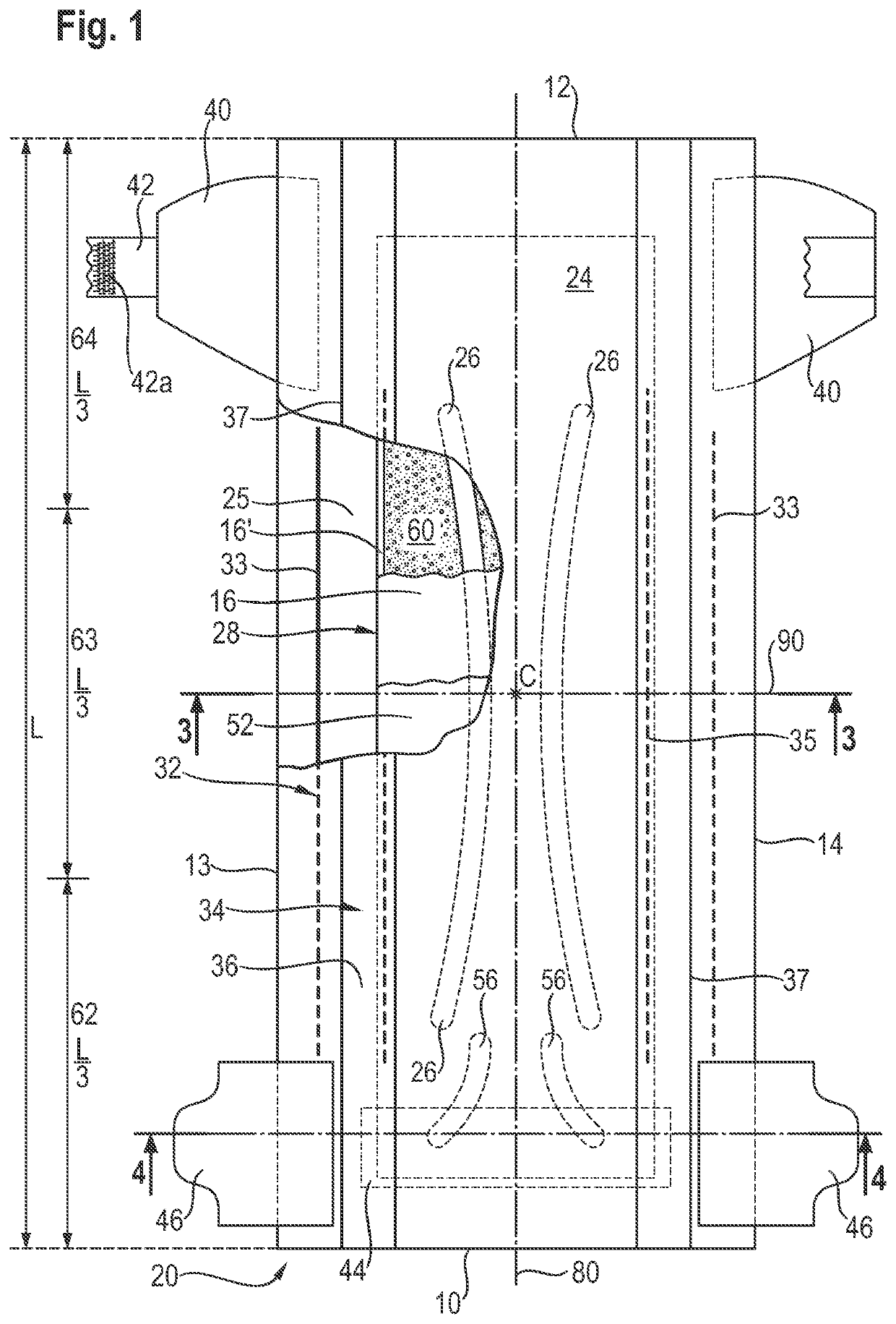 Taped absorbent articles with front and crotch channels