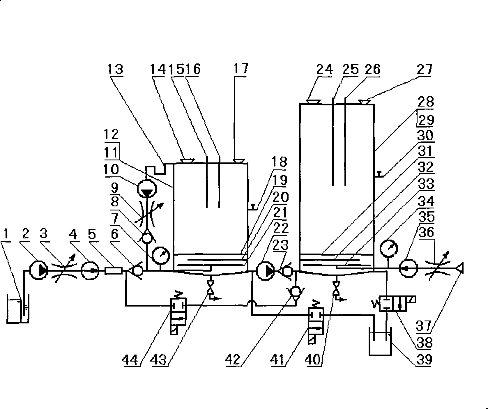 Monotubular anaerobic-aerobic composite microencapsulation biological fluidized bed automatic control apparatus