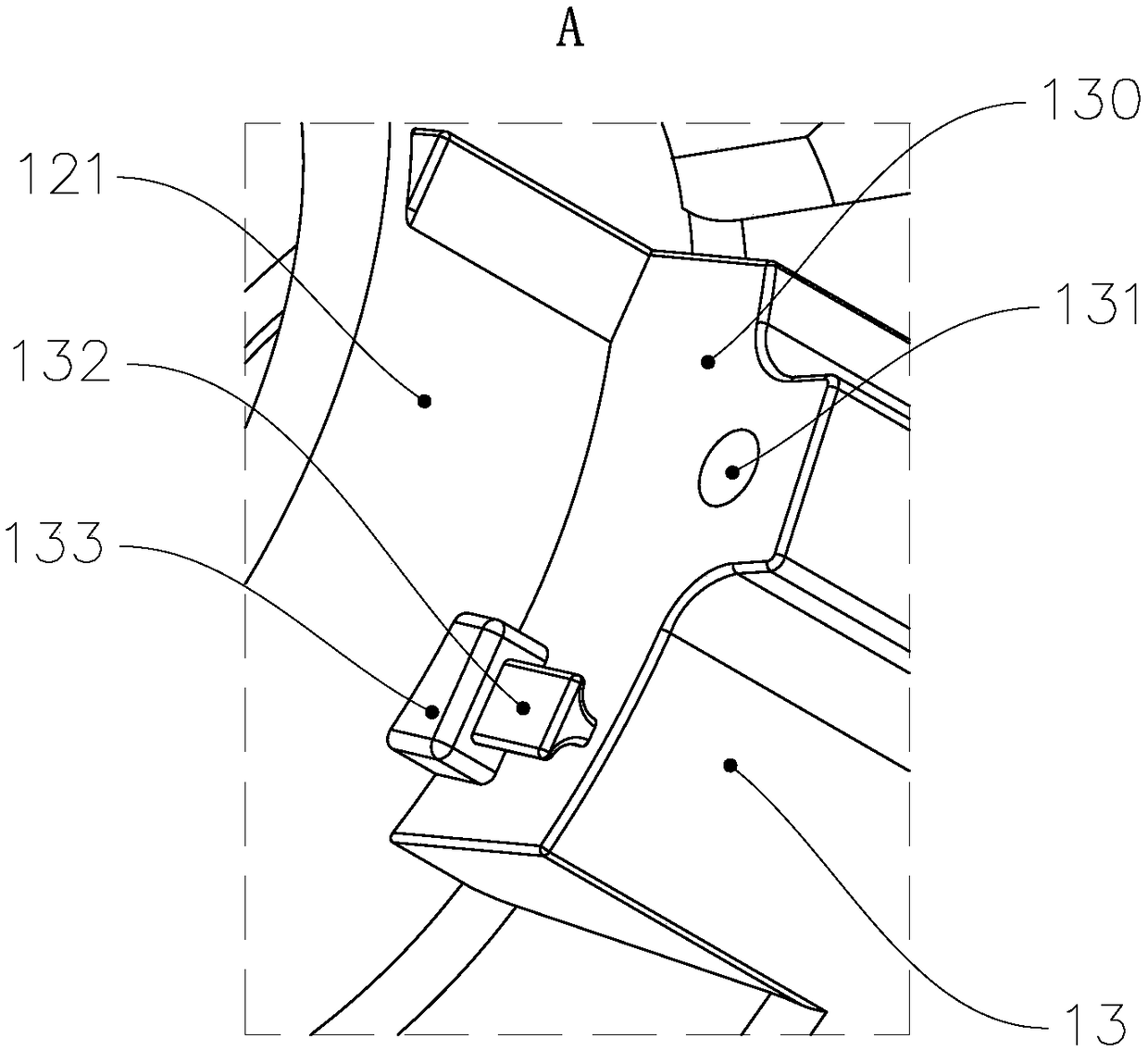 Motor positioning and mounting structure, motor and household appliances