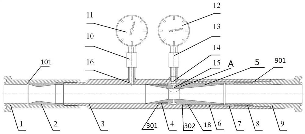 Steam flow measuring device and steam injection pipeline using same